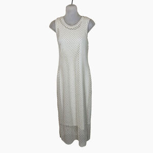 Art Dept Cage Dress Womens M Designer Minimalist Luxe Modern Maxi Crochet Celeb